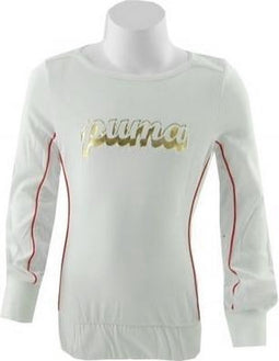 Puma AT LS Tee - Sportshirt - Kinderen - Maat 128 - White