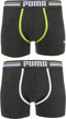 PUMA Athletic Blocking Boxershort - 2-pack - Asphalt - Maat S