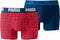 PUMA Basic Graphic Print Boxershort -2-pack - Blauw/Rood - Maat M