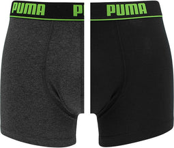 PUMA Basic New Waistband Boxershort - 2-pack - Black/Grey - Maat S