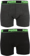 PUMA Basic New Waistband Boxershort - 2-pack - Black/Grey - Maat S