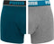 PUMA Basic Stripe Boxershort - 2-pack - Blauw/Grijs Melange - Maat M