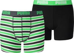 PUMA Boxershort Kinderen PUMA BASIC BOXER PRINTED STRIPE 2P - Classic Green