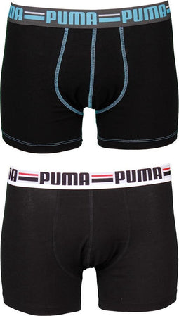 Puma Brand Boxer 2 Pack - Sportonderbroek - Heren - Maat L - Zwart;Wit;Rood + Zwart;Blauw;Grijs