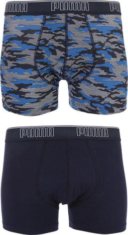 PUMA Camo Print Boxershort - 2-pack - Blauw - Maat M