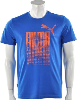 Puma - Ess Graphic Logo Tee - Blauw - Maat M