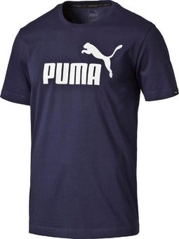 Puma Ess. No.1 Tee T-shirt Heren Sportshirt - Maat S - Mannen - blauw/wit