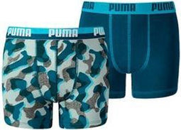 Puma - Jongens 2-pack Camo Boxershorts Blauw - 140