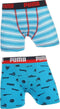 Puma multilogo and stripe print boxer 2p - Sportonderbroek - Kinderen - blue danube - 140