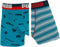 Puma multilogo and stripe print boxer 2p - Sportonderbroek - Kinderen - blue danube - 140