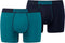 PUMA Rebel Placed Print Boxershort - 2-pack - Zeegroen/Blauw - Maat L