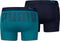 PUMA Rebel Placed Print Boxershort - 2-pack - Zeegroen/Blauw - Maat L