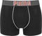 PUMA Rebel Placed Print Boxershort -2-pack - Zwart/Antraciet Grijs Melange - Maat L