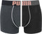 PUMA Rebel Placed Print Boxershort -2-pack - Zwart/Antraciet Grijs Melange - Maat L