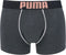 PUMA Rebel Placed Print Boxershort -2-pack - Zwart/Antraciet Grijs Melange - Maat L