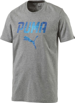 Puma Rebel Tee - Sportshirt - Heren - Medium Gray Heather-Font - Maat L