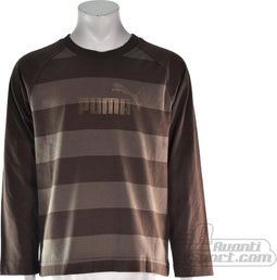 Puma - Striped Large Logo LS Tee - Bracken Brown - Maat 164