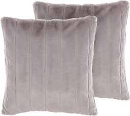 PUMILA - Sierkussen set van 2 - Grijs - 45 x 45 cm - Polyester