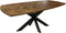 Tafel Fishbone Danish - 180x100x76 - Naturel/zwart - Eiken/metaal