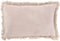 J-Line kussen Franje - katoen/fluweel - oud roze