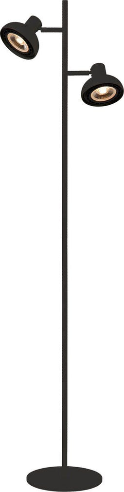 Lucide SENSAS - Vloerlamp - 2xGU10 - Draaibaar en kantelbaar - Zwart