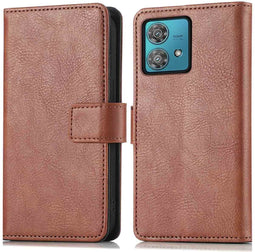 iMoshion Hoesje Geschikt voor Motorola Moto G84 Hoesje Met Pasjeshouder - iMoshion Luxe Bookcase - Bruin