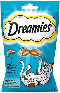 Catisfactions - Dreamies - Zalm - 60gram - Katten snack - Traktatie - Katten snoepjes - Krokant vanbuiten - Zacht vanbinnen