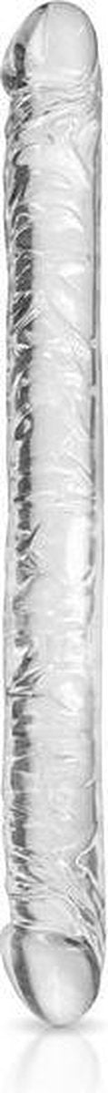 Pure Jelly 44 T - Dubbele Dildo - 44 x 4cm - Transparant Wit