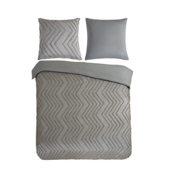 Pure Luxury Dekbedovertrek Zigzag - Microvezel - Taupe 240x220cm