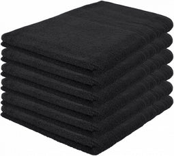 Pure4u Luxe Hotel Handdoek - Zwart - 6 stuks - 50x100cm - 550 g/m2