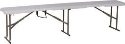 Inklapbare cateringbank - 183x28x43cm - Wit