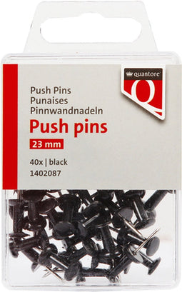 Push pins Quantore zwart 40 stuks