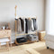 vidaXL - Kledingrek - met - haken - en - wielen - 100x35x157 - cm - bamboe