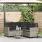 vidaXL - Tuinbank - met - tafel - en - kussens - L-vormig - poly - rattan - grijs