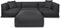 Feel Furniture - Binnen & Buiten bank - Odin - 3 persoonsbank - Zwart - Met Ottoman