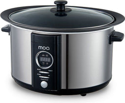 MOA Slowcooker 6,5L - Digitale Timer - 3 Warmtestanden - RVS