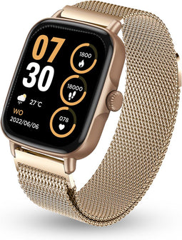 AyeWay Smartwatch - Stalen Band - Waterdicht IP67 - 70 Sportmodi - Roze
