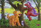 Puzzel 2x24 stukjes Vrolijke Dino AND apos;s