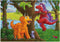 Puzzel 2x24 stukjes Vrolijke Dino AND apos;s