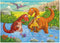 Puzzel 2x24 stukjes Vrolijke Dino AND apos;s