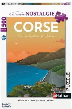 Puzzel van 500 stukjes, Corsica-poster/Louis l'Affiche, vanaf 10 jaar, Nostalgia-collectie, 87826, Nathan