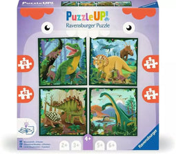 Puzzle UP! Dinosaurier von Ravensburger, 12004003 - 4 Puzzles mit 25, 36, 42, 56 Teilen zum Kombinieren und mit extra Wissensheft, für Dino-Fans im Alter von 4 Jahren