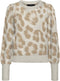 VERO MODA VMTARI LS O-NECK BLOUSE GA BOO - Dames Trui - Ronde hals - Animal print - Maat S