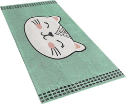 HOWRAH - Kindervloerkleed - Lichtgroen - 60 x 90 cm - Katoen