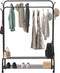 Brixy Kledingrek - Dubbel Kledingrek - Met Schoenenrek en Wielen - Zwart 163 x 110 x 35 cm