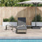 vidaXL - Ligbed - met - wielen - en - kussen - poly - rattan - grijs