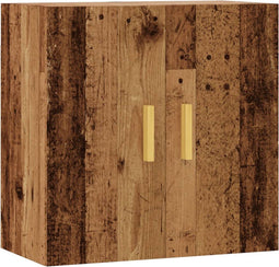 vidaXL - Wandkast - 60x31x60 - cm - bewerkt - hout - oud - houtkleurig
