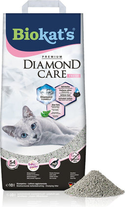Biokat's Diamond Care Fresh Kattenbakvulling 10L - Klontvormend - Babypoeder geur - Actieve kool