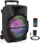Pyle Bluetooth Party Speaker, Draagbare Speaker met Wielen - 1200W- USB, MP3, AUX 3,5mm Ingang - Knipperende Partylamp - FM Radio