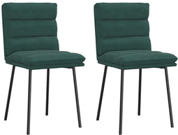 vidaXL - Eetkamerstoelen - 2 - st - fluweel - donkergroen